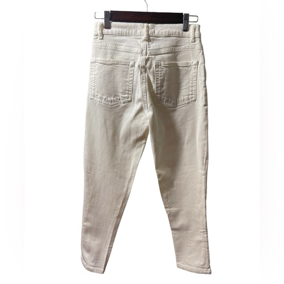 Reformation Mid Rise Skinny Jeans Ivory Size 26 - Picture 4 of 10